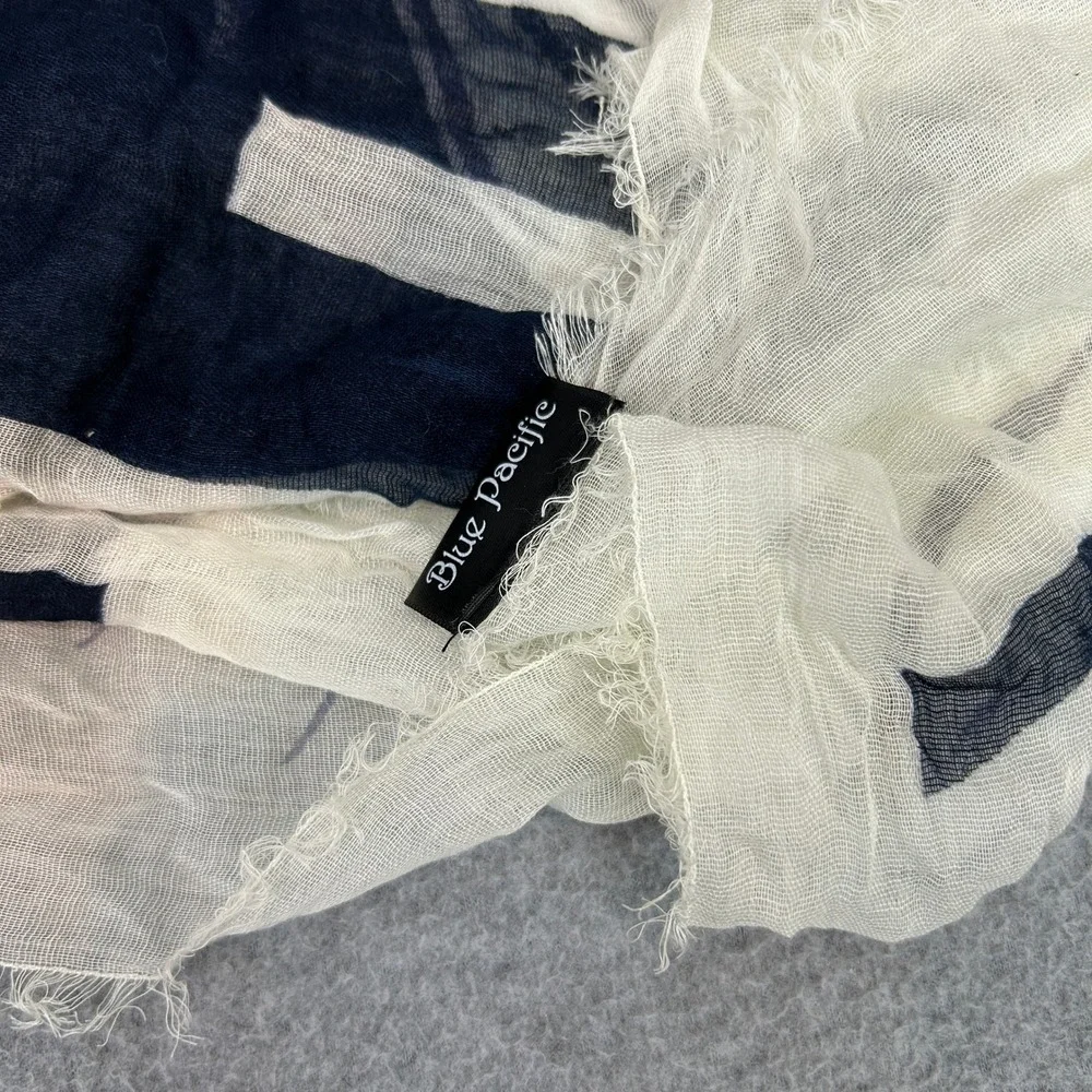 Blue Pacific Scarf Casino‎ de Paris Miss Mistinguett Showgirl Silk Cashmere Wrap